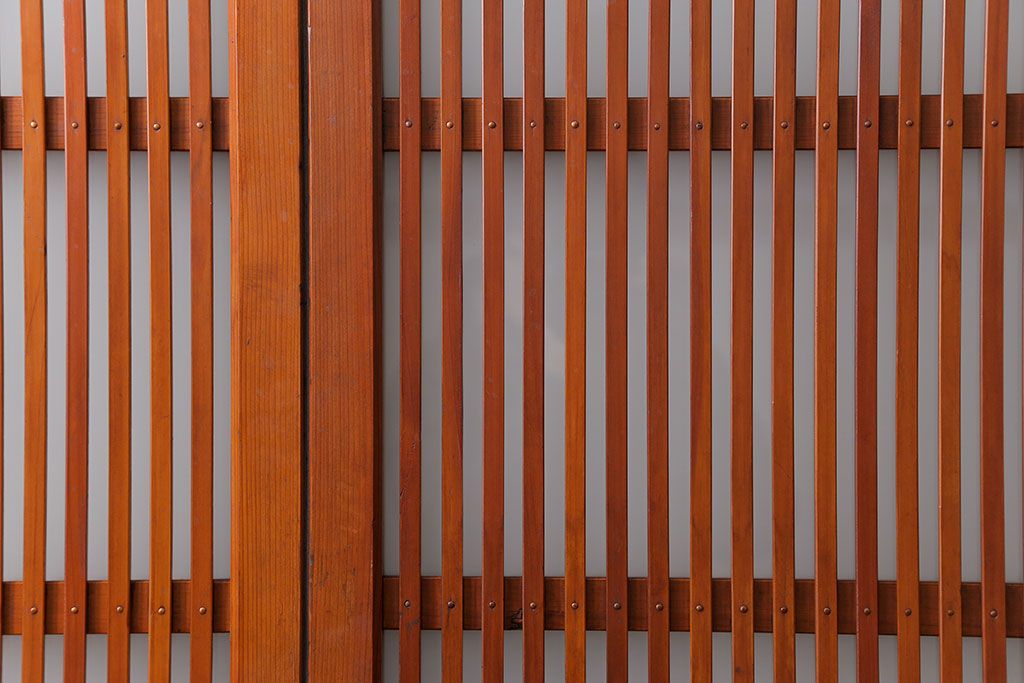 古民具・骨董 美しいガラス入り格子戸4枚セット　(建具・引き戸)