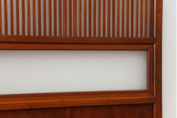 古民具・骨董 美しいガラス入り格子戸4枚セット　(建具・引き戸)