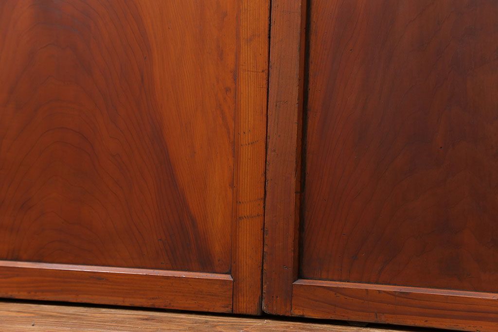 古民具・骨董 美しいガラス入り格子戸4枚セット　(建具・引き戸)