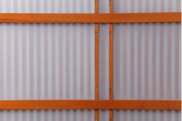 古民具・骨董 美しいガラス入り格子戸4枚セット　(建具・引き戸)