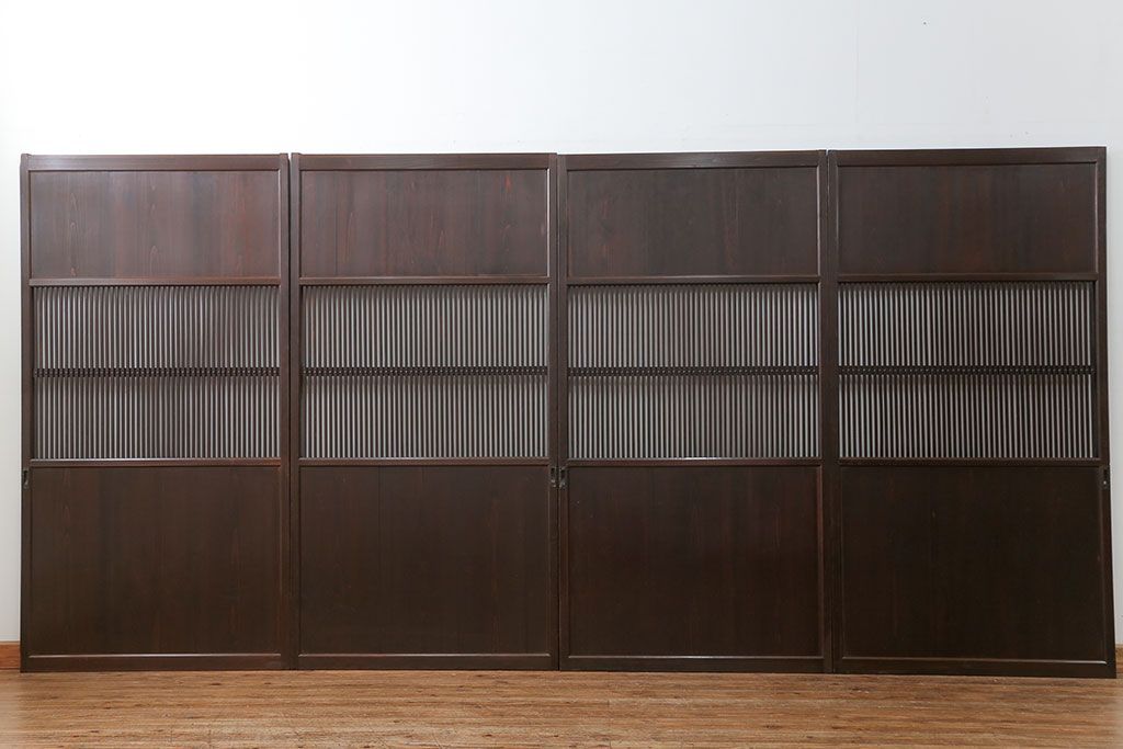 古民具・骨董 味わい深い繊細な格子帯戸　4枚セット(格子戸、引き戸)