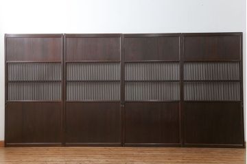 古民具・骨董 味わい深い繊細な格子帯戸　4枚セット(格子戸、引き戸)