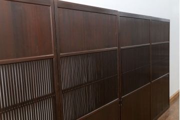 古民具・骨董 味わい深い繊細な格子帯戸　4枚セット(格子戸、引き戸)