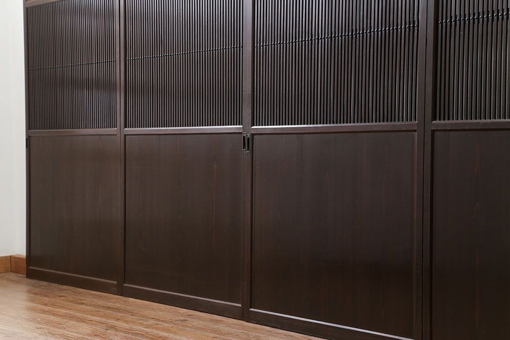 古民具・骨董 味わい深い繊細な格子帯戸　4枚セット(格子戸、引き戸)