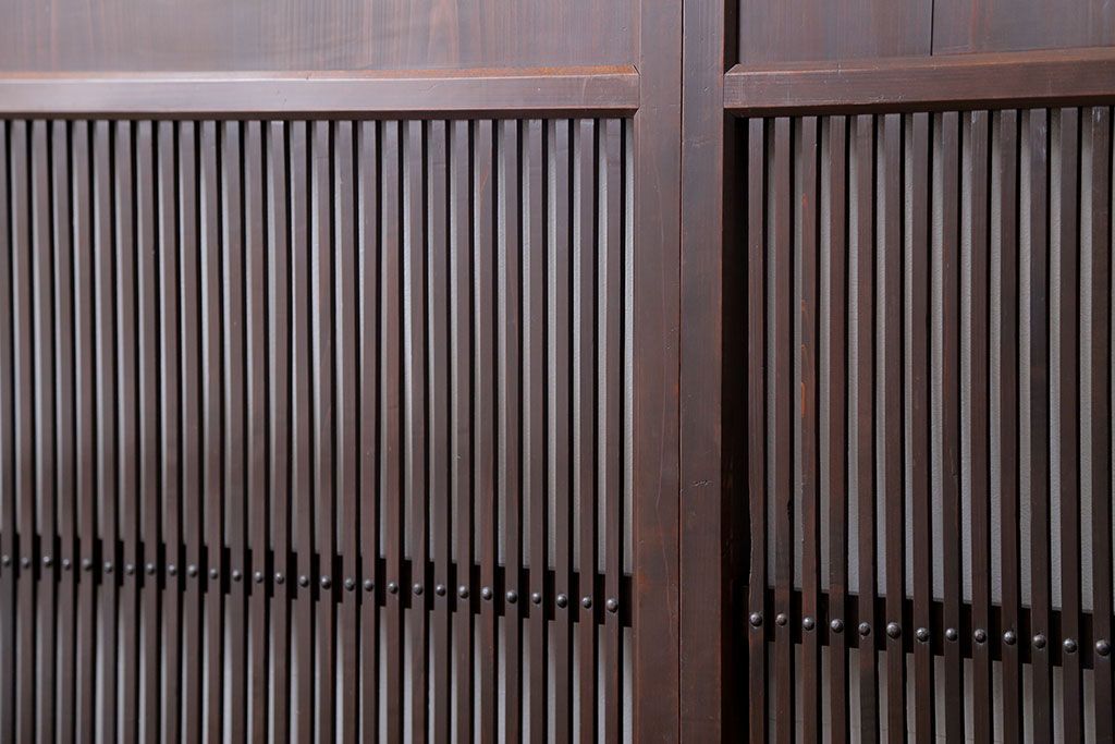 古民具・骨董 味わい深い繊細な格子帯戸　4枚セット(格子戸、引き戸)