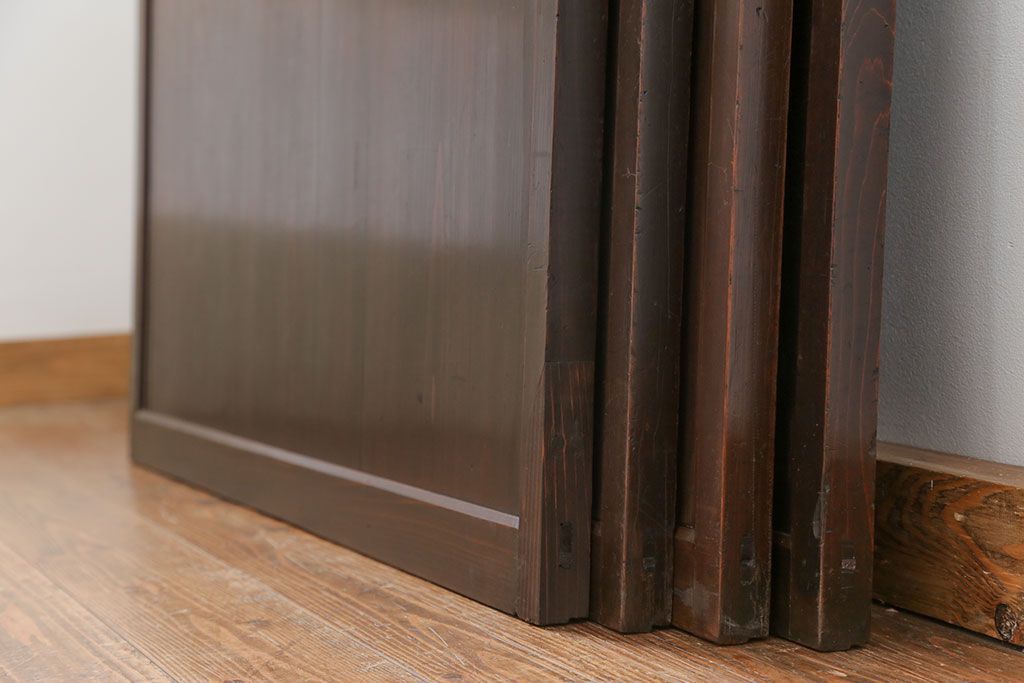 古民具・骨董 味わい深い繊細な格子帯戸　4枚セット(格子戸、引き戸)