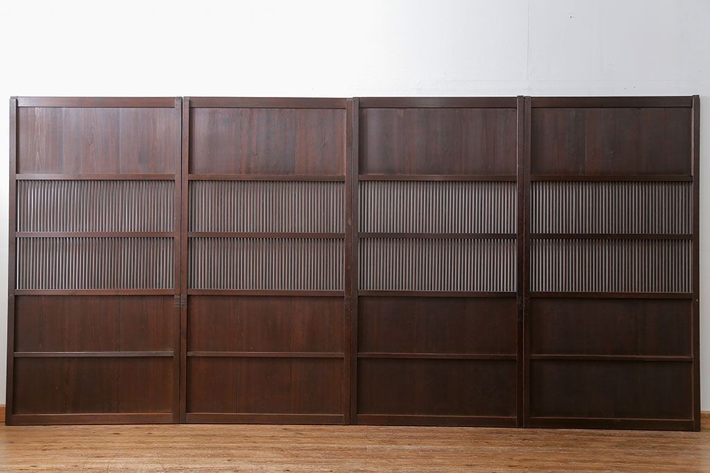 古民具・骨董 味わい深い繊細な格子帯戸　4枚セット(格子戸、引き戸)