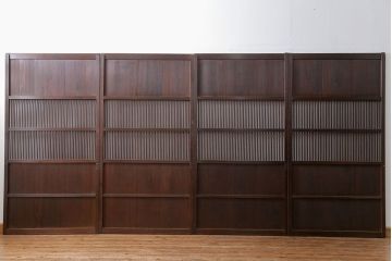 古民具・骨董 味わい深い繊細な格子帯戸　4枚セット(格子戸、引き戸)