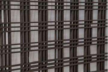 古民具・骨董 使い込まれた組子入りの格子帯戸　3枚セット(引き戸、和風建具)