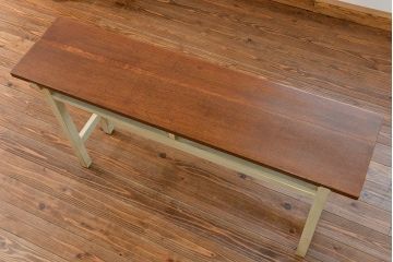 アンティーク家具　アンティークペイント　古い横長サイドテーブル(机、在宅ワーク、在宅用デスク、作業台)