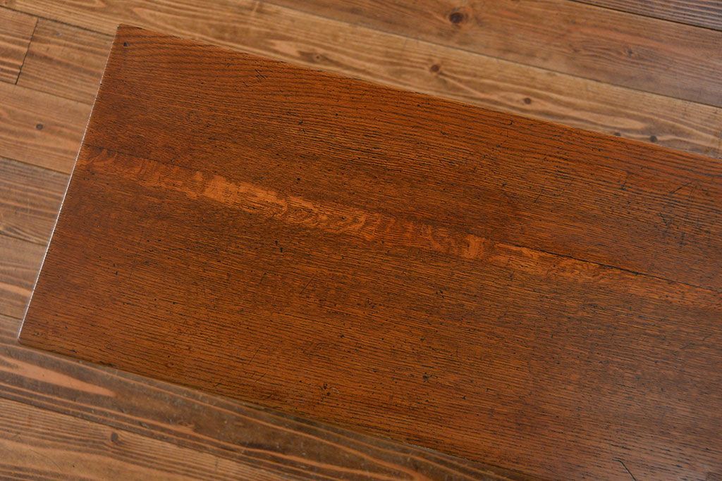 アンティーク家具　アンティークペイント　古い横長サイドテーブル(机、在宅ワーク、在宅用デスク、作業台)