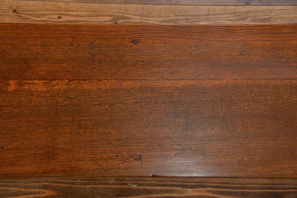 アンティーク家具　アンティークペイント　古い横長サイドテーブル(机、在宅ワーク、在宅用デスク、作業台)