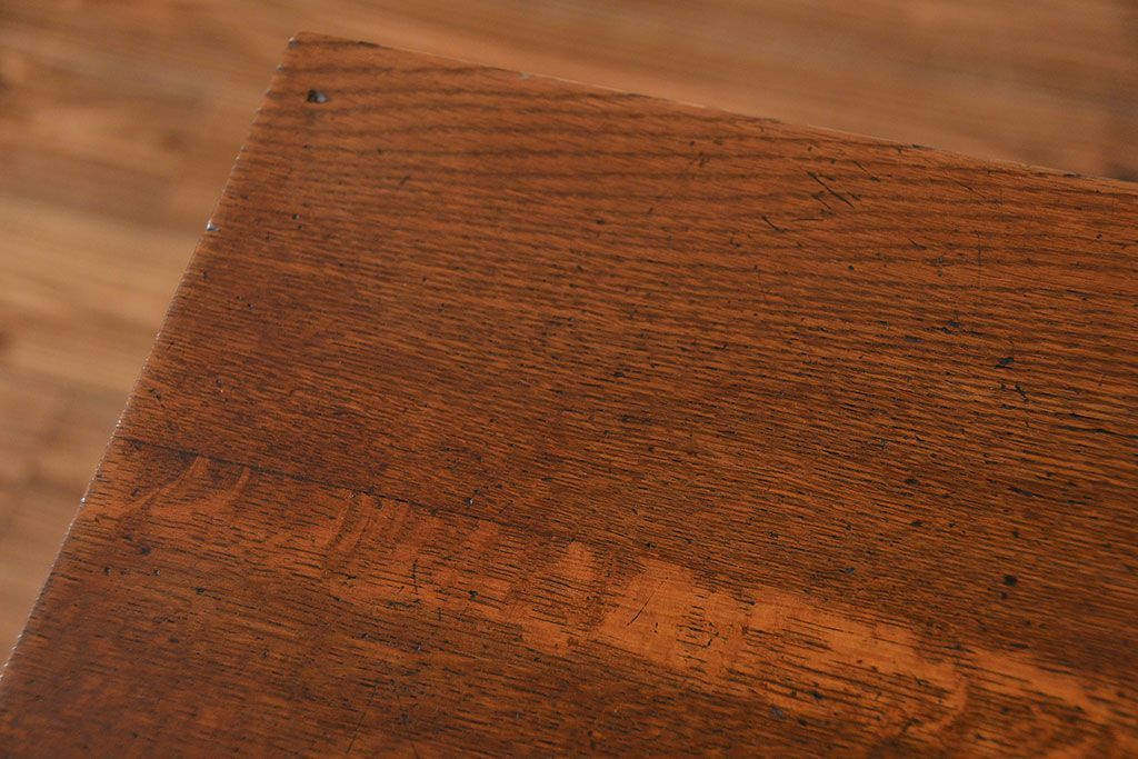 アンティーク家具　アンティークペイント　古い横長サイドテーブル(机、在宅ワーク、在宅用デスク、作業台)