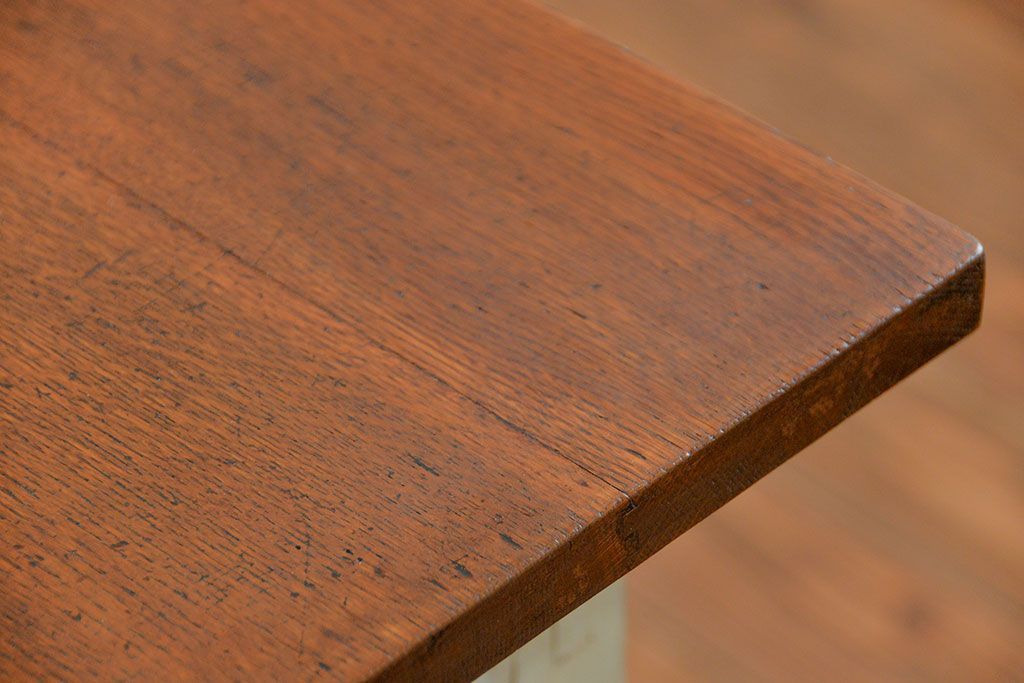 アンティーク家具　アンティークペイント　古い横長サイドテーブル(机、在宅ワーク、在宅用デスク、作業台)