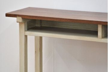 アンティーク家具　アンティークペイント　古い横長サイドテーブル(机、在宅ワーク、在宅用デスク、作業台)