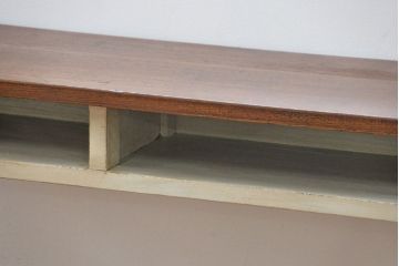 アンティーク家具　アンティークペイント　古い横長サイドテーブル(机、在宅ワーク、在宅用デスク、作業台)