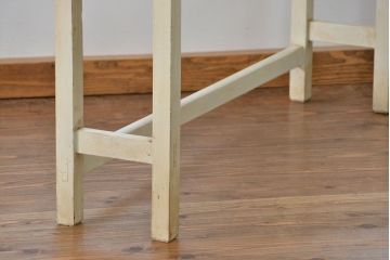 アンティーク家具　アンティークペイント　古い横長サイドテーブル(机、在宅ワーク、在宅用デスク、作業台)