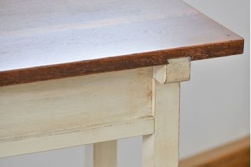 アンティーク家具　アンティークペイント　古い横長サイドテーブル(机、在宅ワーク、在宅用デスク、作業台)