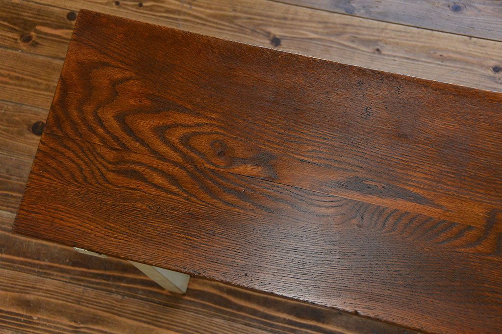 アンティーク家具　アンティークペイント仕上げ　横長サイドテーブル(4)　(机、在宅ワーク、在宅用デスク、作業台)