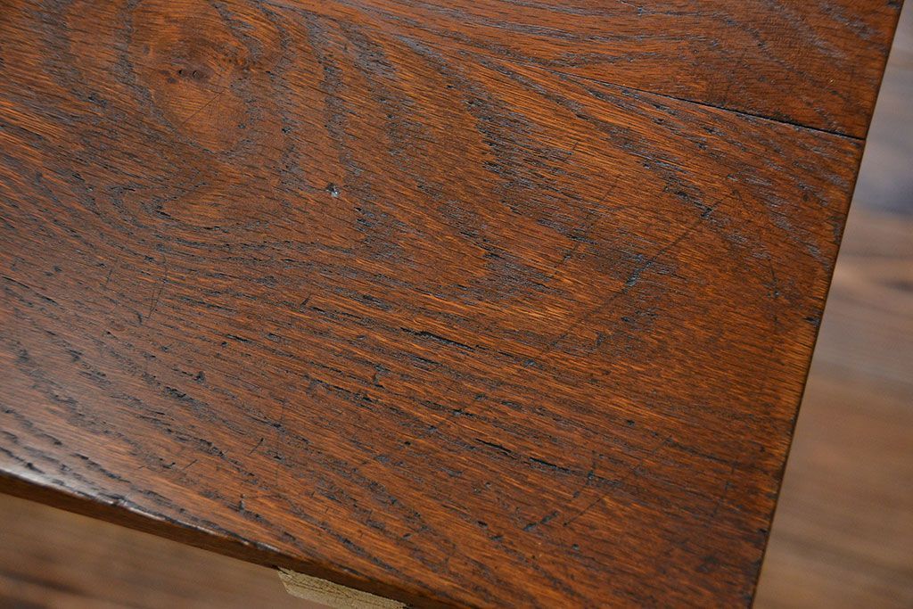 アンティーク家具　アンティークペイント仕上げ　横長サイドテーブル(4)　(机、在宅ワーク、在宅用デスク、作業台)