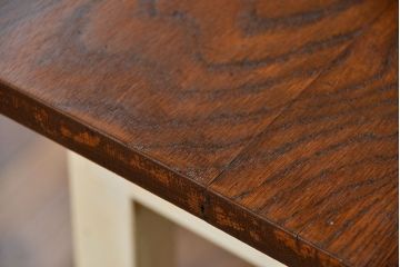 アンティーク家具　アンティークペイント仕上げ　横長サイドテーブル(4)　(机、在宅ワーク、在宅用デスク、作業台)