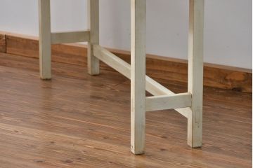 アンティーク家具　アンティークペイント仕上げ　横長サイドテーブル(4)　(机、在宅ワーク、在宅用デスク、作業台)