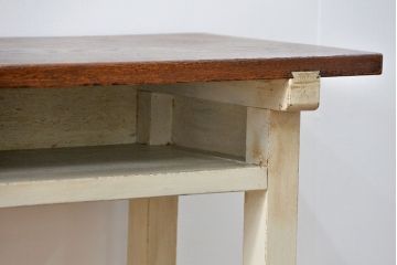 アンティーク家具　アンティークペイント仕上げ　横長サイドテーブル(4)　(机、在宅ワーク、在宅用デスク、作業台)