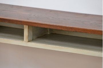 アンティーク家具　アンティークペイント仕上げ　横長サイドテーブル(4)　(机、在宅ワーク、在宅用デスク、作業台)