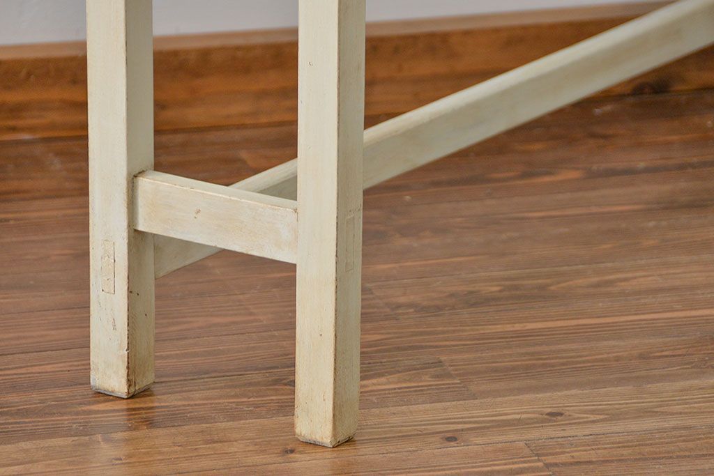 アンティーク家具　アンティークペイント仕上げ　横長サイドテーブル(4)　(机、在宅ワーク、在宅用デスク、作業台)