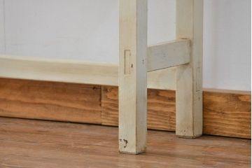 アンティーク家具　アンティークペイント仕上げ　横長サイドテーブル(4)　(机、在宅ワーク、在宅用デスク、作業台)