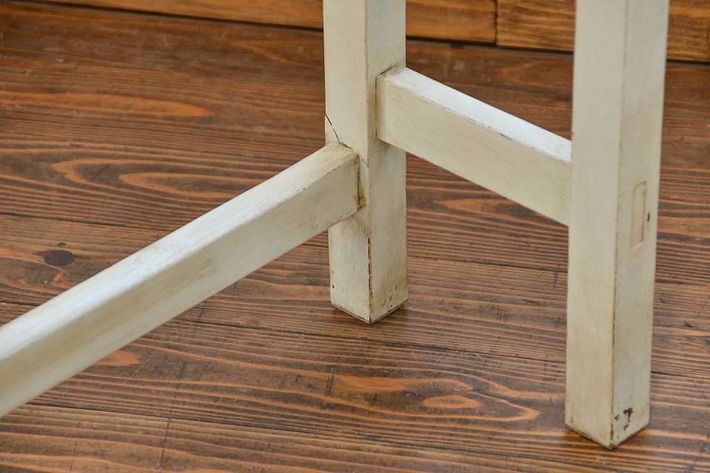 アンティーク家具　アンティークペイント仕上げ　横長サイドテーブル(4)　(机、在宅ワーク、在宅用デスク、作業台)