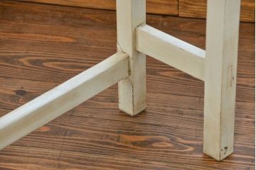 アンティーク家具　アンティークペイント仕上げ　横長サイドテーブル(4)　(机、在宅ワーク、在宅用デスク、作業台)