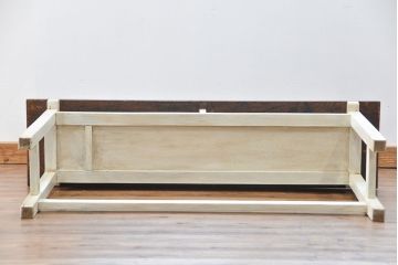 アンティーク家具　アンティークペイント仕上げ　横長サイドテーブル(4)　(机、在宅ワーク、在宅用デスク、作業台)