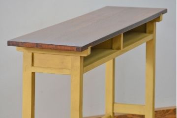 アンティーク家具　アンティーク ペイント仕上げ　横長作業台(5)　(机、在宅ワーク、在宅用デスク、作業台)