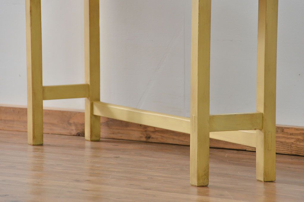 アンティーク家具　アンティーク ペイント仕上げ　横長作業台(5)　(机、在宅ワーク、在宅用デスク、作業台)