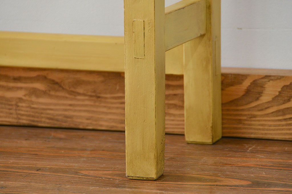 アンティーク家具　アンティーク ペイント仕上げ　横長作業台(5)　(机、在宅ワーク、在宅用デスク、作業台)