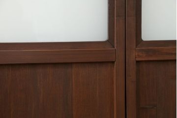 古民具・骨董 鏡板が桐材の珍しいガラス帯戸　4枚セット　(引き戸)