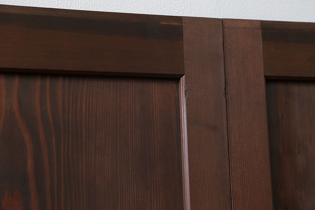 古民具・骨董 上質なガラス入り格子帯戸　4枚セット　(引き戸、ガラス帯戸)