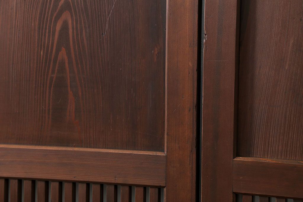 古民具・骨董 上質なガラス入り格子帯戸　4枚セット　(引き戸、ガラス帯戸)