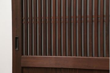 古民具・骨董 上質なガラス入り格子帯戸　4枚セット　(引き戸、ガラス帯戸)