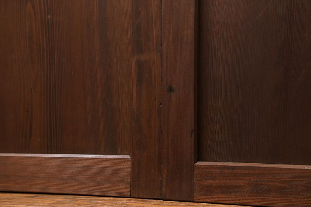 古民具・骨董 上質なガラス入り格子帯戸　4枚セット　(引き戸、ガラス帯戸)