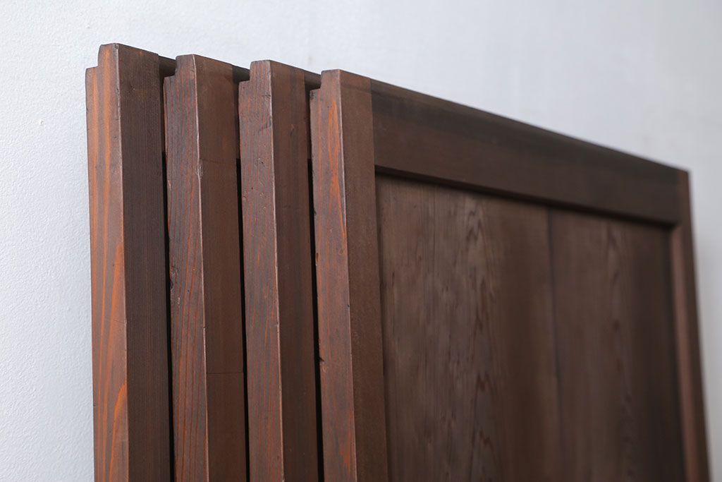 古民具・骨董 上質なガラス入り格子帯戸　4枚セット　(引き戸、ガラス帯戸)