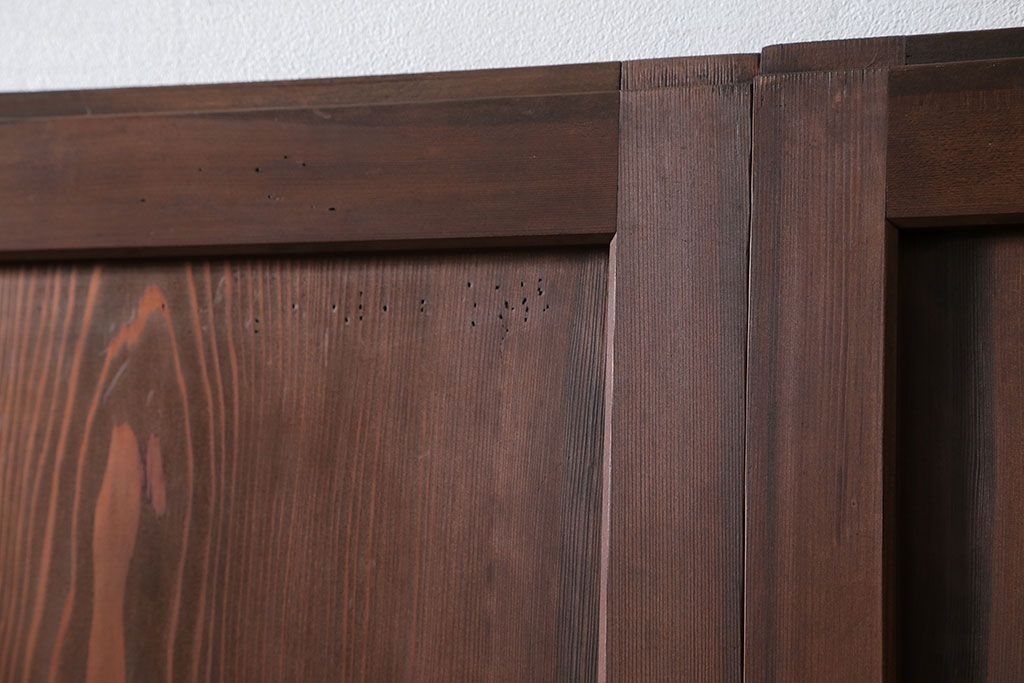 古民具・骨董 上質なガラス入り格子帯戸　4枚セット　(引き戸、ガラス帯戸)