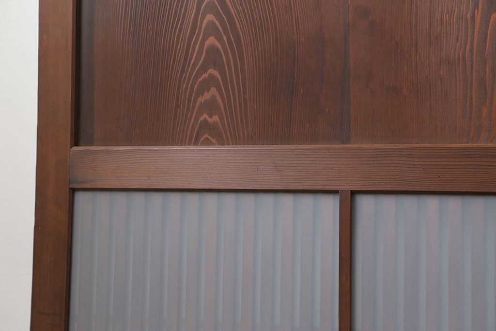 古民具・骨董 上質なガラス入り格子帯戸　4枚セット　(引き戸、ガラス帯戸)