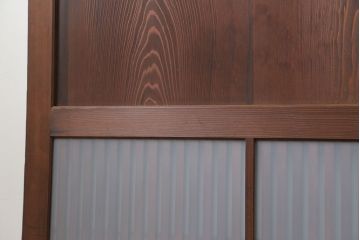 古民具・骨董 上質なガラス入り格子帯戸　4枚セット　(引き戸、ガラス帯戸)