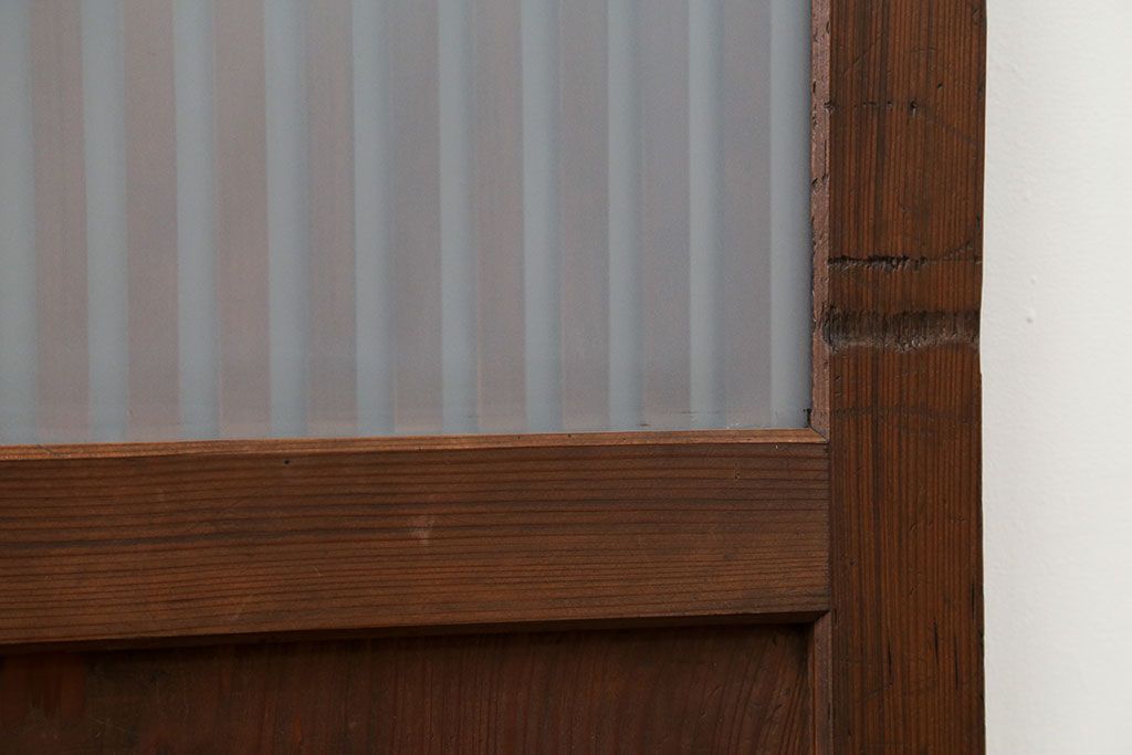 古民具・骨董 上質なガラス入り格子帯戸　4枚セット　(引き戸、ガラス帯戸)