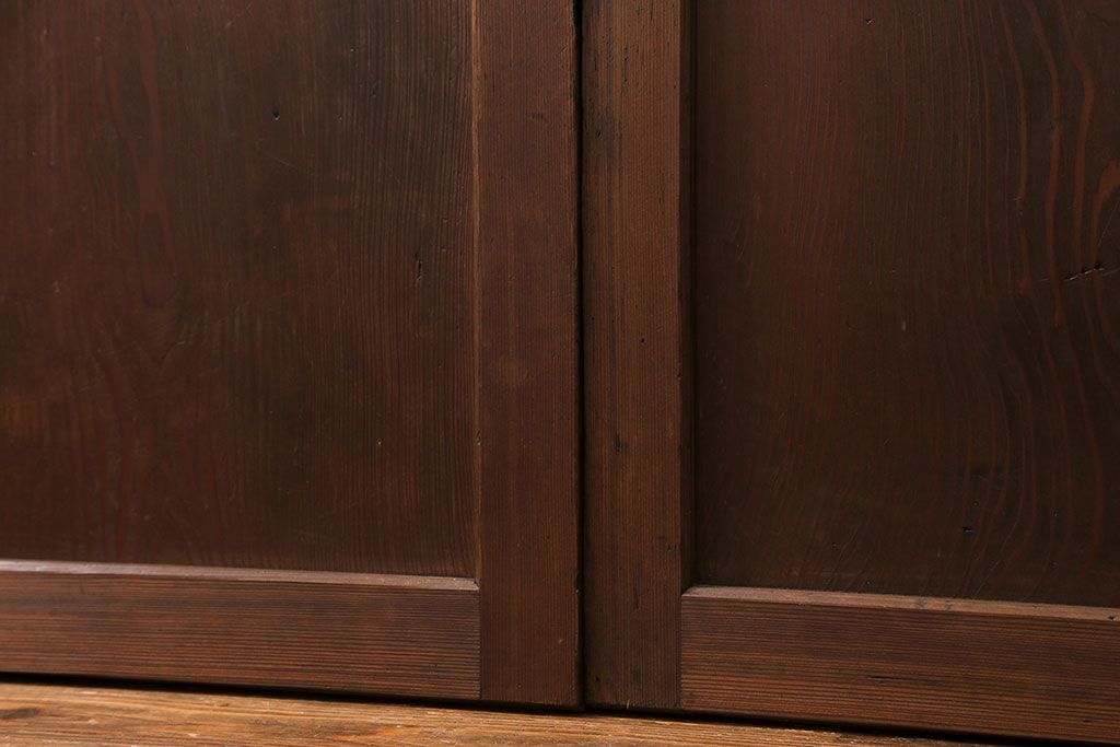 古民具・骨董 上質なガラス入り格子帯戸　4枚セット　(引き戸、ガラス帯戸)