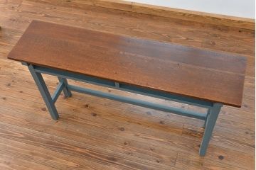 アンティーク家具　アンティーク ペイント仕上げ　横長作業台(6)　(机、在宅ワーク、在宅用デスク、作業台)