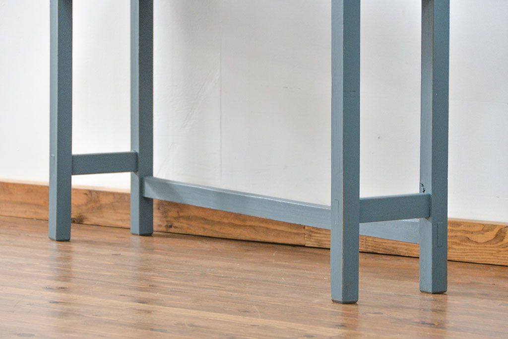 アンティーク家具　アンティーク ペイント仕上げ　横長作業台(6)　(机、在宅ワーク、在宅用デスク、作業台)