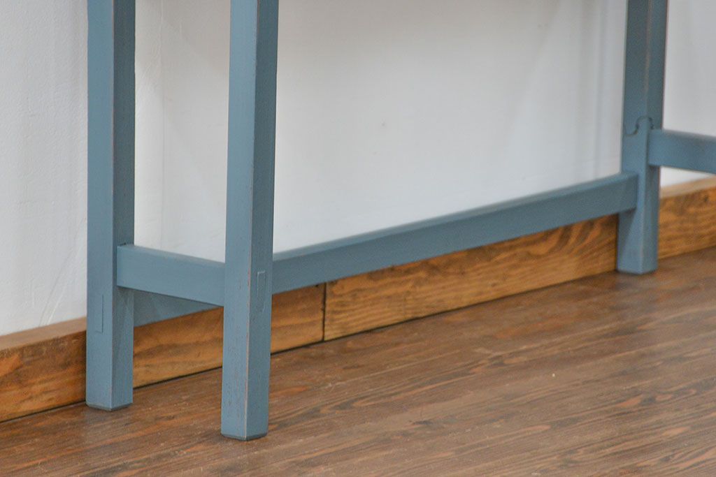 アンティーク家具　アンティーク ペイント仕上げ　横長作業台(6)　(机、在宅ワーク、在宅用デスク、作業台)